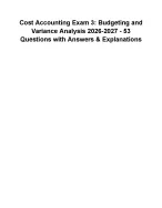 Cost Accounting Exam 3: Budgeting and Variance Analysis 2026-2027