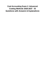 Cost Accounting Exam 2: Advanced Costing Methods 2026-2027