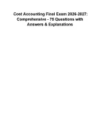 Cost Accounting Final Exam 2026-2027: Comprehensive - 75 Questions with Answers & Explanations