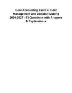 Cost Accounting Exam 4: Cost Management and Decision Making 2026-2027