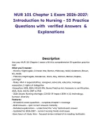 NUR 101 Chapter 1 Exam 2026-2027: Introduction - DocMerit