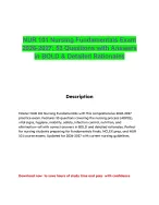 NUR 101 Nursing Fundamentals Exam 2026-2027: 53 Questions with Answers in BOLD & Rationales