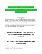 Med-Surg HESI Practice Exam 2026-2027: 53 NCLEX-Style Questions with Answers and Rationales