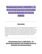 Pharmacology Exam 1 (2026/2027) – 53 NCLEX-Style Questions with Detailed Answers & Rationales