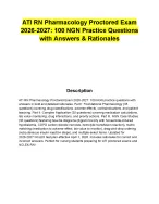 ATI RN Pharmacology Proctored Exam 2026-2027: 100 NGN Practice Questions with Answers & Rationales