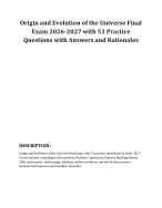 Origin and Evolution of the Universe Final Exam 2026-2027
