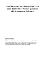 Dark Matter and Dark Energy Final Exam 2026-2027