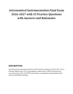 Astronomical Instrumentation Final Exam 2026-2027