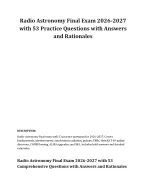 Radio Astronomy Final Exam 2026-2027