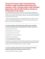 Virtual ATI Green Light Comprehensive Predictor 2026 Test Bank Questions and Answers | 300+ Practic