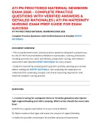 ATI PN PROCTORED MATERNAL NEWBORN EXAM 2026 – COMPLETE PRACTICE QUESTIONS WITH VERIFIED ANSWERS