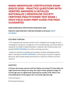NAMS MENOPAUSE CERTIFICATION EXAM (MSCP) 2026 – 200 PRACTICE QUESTIONS WITH VERIFIED ANSWERS
