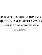 RVTI LEVEL 1 CERTIFICATION EXAM QUESTIONS AND CORRECT ANSWERS LATEST STUDY GUIDE 2025/2026