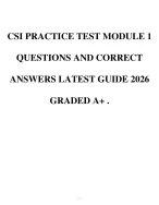 CSI PRACTICE TEST MODULE 1 QUESTIONS AND - DocMerit