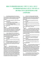 HESI PATHOPHYSIOLOGY FNP V2 2021-2022/ PATHOPHYSIOLOGY HESI FNP REAL 100 PRACTICE QUESTIONS AND ANS