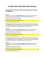 ATI MED-SURG ENDOCRINE EXAM 2025/2026
