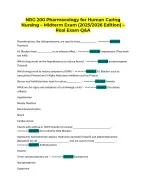 NRG 200 Pharmacology for Human Caring Nursing – Midterm Exam (2025/2026 Edition) – Real Exam Q&A