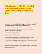 Pathophysiology - BIOD 331 - Module 1 Exam Questions and Answers ...