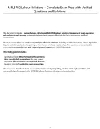 MRL3702 Labour Relations – Complete Exam Prep with Verified Questions and Solutions.