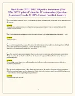Final Exam: WGU D522 Objective Assessment (New 2026/ 2027 Update) Python for IT Automation | Questio...