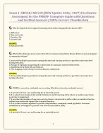Exam 1: NR548/ NR 548 (NEW Update 2026/ 2027) Psychiatric Assessment for the PMHNP |Complete Guide with Questions and Verified Answers| 100% Correct- Chamberlain