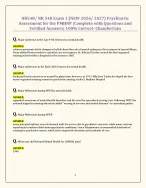 NR548/ NR 548 Exam 1 (NEW 2026/ 2027) Psychiatric Assessment for the PMHNP |Complete with Questions and Verified Answers| 100% Correct- Chamberlain