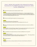 Exam 2: NR548/ NR 548 (NEW 2026 Updated) Psychiatric Assessment for the PMHNP |Questions and Answers| 100% Correct- Chamberlain