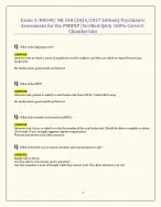 Exam 3: NR548/ NR 548 (2026/2027 Edition) Psychiatric Assessment for the PMHNP |Verified Q&A| 100% Correct- Chamberlain