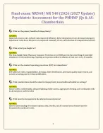 Final exam: NR548/ NR 548 (2026/2027 Update) Psychiatric Assessment for the PMHNP |Qs & AS- Chamberlain.