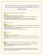 NR548/ NR 548 Final exam (2026/2027 Update) Psychiatric Assessment for the PMHNP |Qs & As- Chamberlain.
