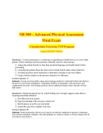 NR 508 – Advanced Physical Assessment Final Exam  Chamberlain University FNP Program 2026/2027