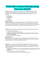 NURS 6501 Advanced Pathophysiology Final Exam 2026/2027 Walden University| Verified Solution