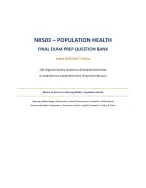 NR 503 / NR503 Population Health Final Exam Prep | 100 Q&A | Latest 2026/2027 Edition