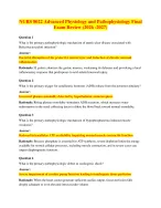 NURS 8022 Advanced Physiology and Pathophysiology Final Exam Review 2026–2027
