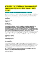 WGU D344 PMHNP Objective Assessment (OA) – Psychiatric Mental Health Nurse Practitioner  Exam