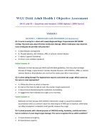 WGU D444 Adult Health 1 Objective Assessment OA V1 and V2 -- Questions and Answers | 2026 Update |