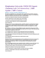 Binghamton University CHEM 335 Organic Chemistry Lab CA3 Answer Key | 2026 Update | 100% Correct.