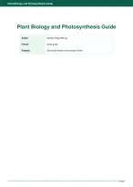 Plant Biology and Photosynthesis Guide: Botany & Energy