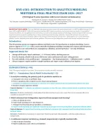 ISYE 6501: Introduction to Analytics Modeling Midterm & Final Practice Exam (2026/2027) – Georgia