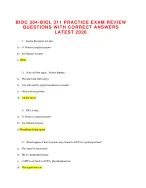 BIOC 304 / BIOL 311 Practice Exam Review Guide with Practice Questions Latest Edition (2026)