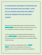 D115 MASTER SET-ADVANCED PATHOPHYSIOLOGY  FOR THE ADVANCED PRACTICE NURSE LATEST  ACTUAL EXAM