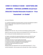 CHEM 121 MODULE 5 EXAM – QUESTIONS AND ANSWERS – PORTAGE LEARNING 2026/ ...
