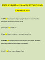 USPS 421 POSTAL EXAM QUESTIONS AND ANSWERS 2024