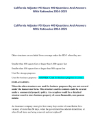 California Adjuster PSI Exam 400 Questions And Answers With Rationales 2024-2025