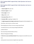 WGU Nutrition D440 Competed Study Guide Questions And Answers 2024-2025