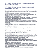 ATI Mental Health Proctored Exam Questions And Answers For 2024/2025