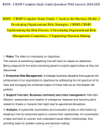 RIMS - CRMP Complete Study Guide Questions With Answers 2024-2025