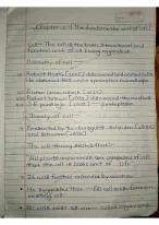 Class 9 Biology | Ch-1 [The Fundamental Unit of life notes pdf