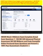 NR509 Week 4 Midterm Complete Actual Exam 100 Questions & Answers | NR-509 Advanced Physical Assessment NR 509 Midterm Examplify Online Proctored Exam |100% Pass Guaranteed | Graded A+