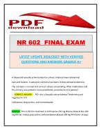 NR 602  FINAL EXAM LATEST UPDATE 2026/2027 WITH VERIFIED QUESTIONS AND ANSWERS GRADED A+